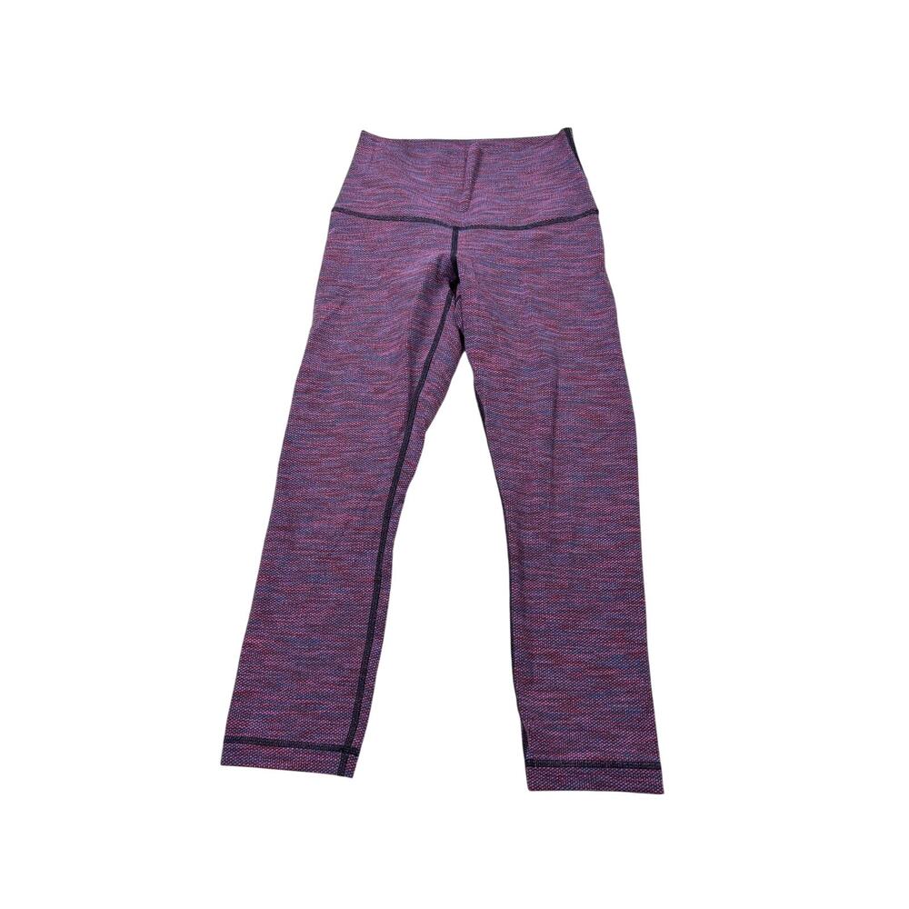 lululemon womens cropped pink purple pattern leggings. Size 2. activewear - Picture 1 of 5